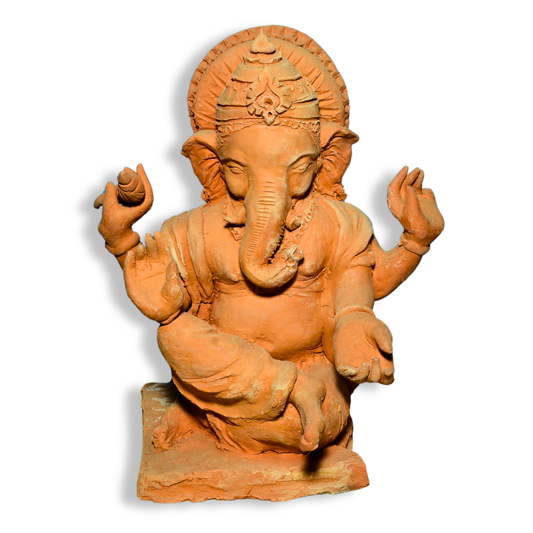 ECO FRIENDLY GANESH MURTI, Made By Natural Soil, Local Craftsmanship, PM Vishwakarma, Pack Of 1