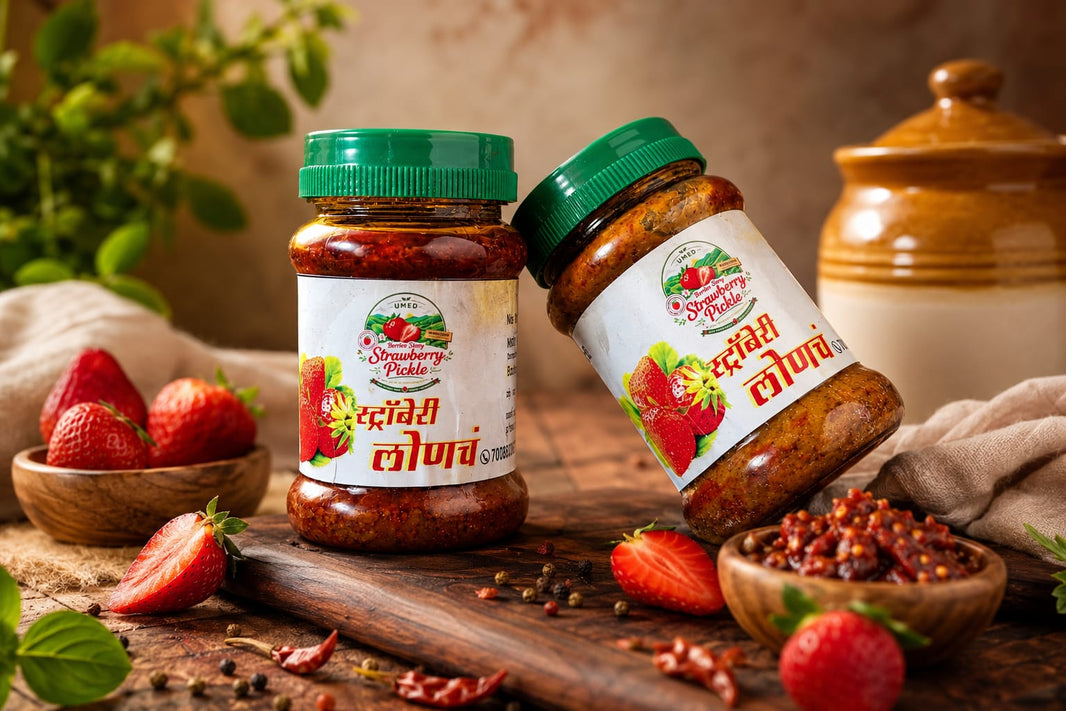 MAHABLESHWAR MAHILA FPC Strawberry Pickle Pack Of 250gm Traditional Sweet Tangy Fruit Pickle Premium Quality Authentic Maharashtrian Homemade Everyday Meal Companion