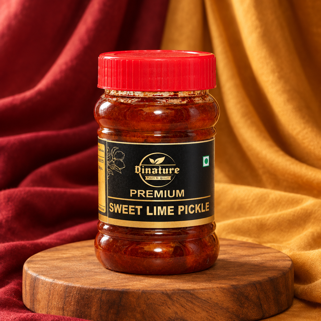 DINATURE, Lemon Pickle, Sweet, Tangy Healthy, Handmade Pickle, Natural Ingredient, No Artificial Essence, Pack of 200 gm