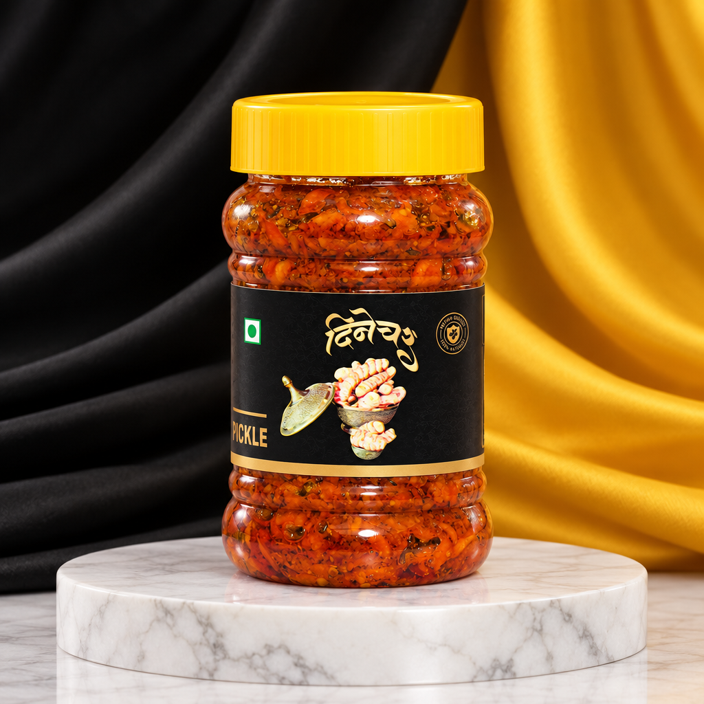 DINATURE, Turmeric Pickle, Handmade Pickle, Natural Ingredient, No Artificial Essence, Pack of 200 gm