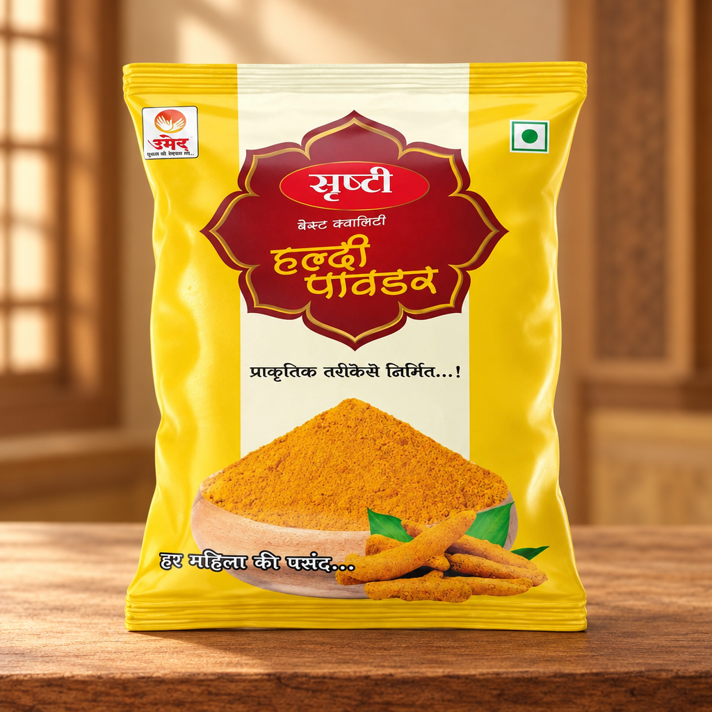 Turmeric powder, Produced By SHG Women, Sanshkruti Mahila Gram Sangh, No artificaial Flavour, Pack Of 50 gms