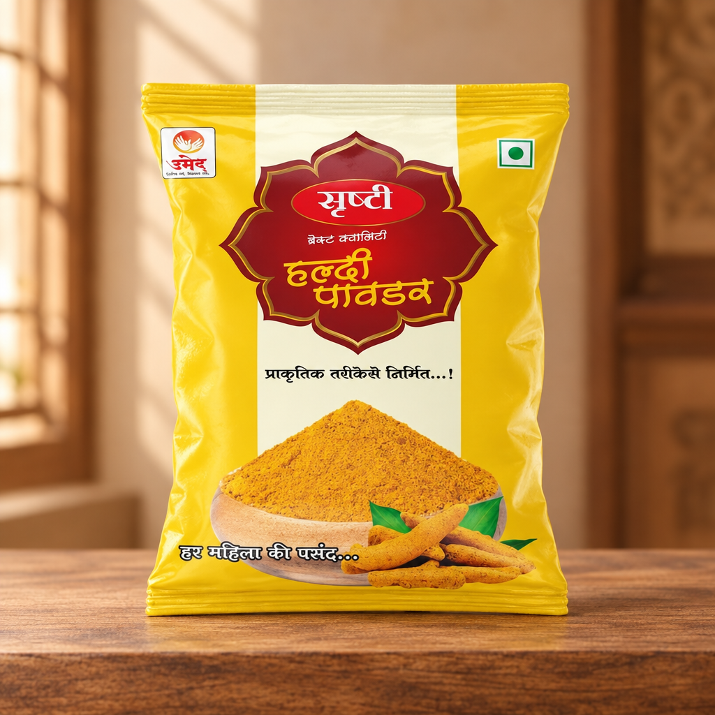 Turmeric powder, Produced By SHG Women, Sanshkruti Mahila Gram Sangh, No artificaial Flavour, Pack Of 100 gms