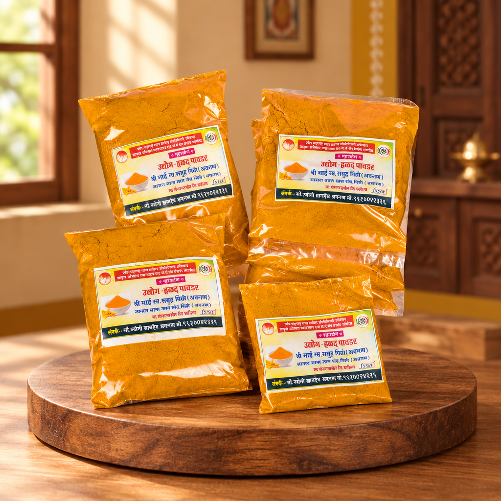 Turmeric powder, Produced By SHG Women, Shri Sai SHG, No artificaial Flavour, Pack Of 250 gms