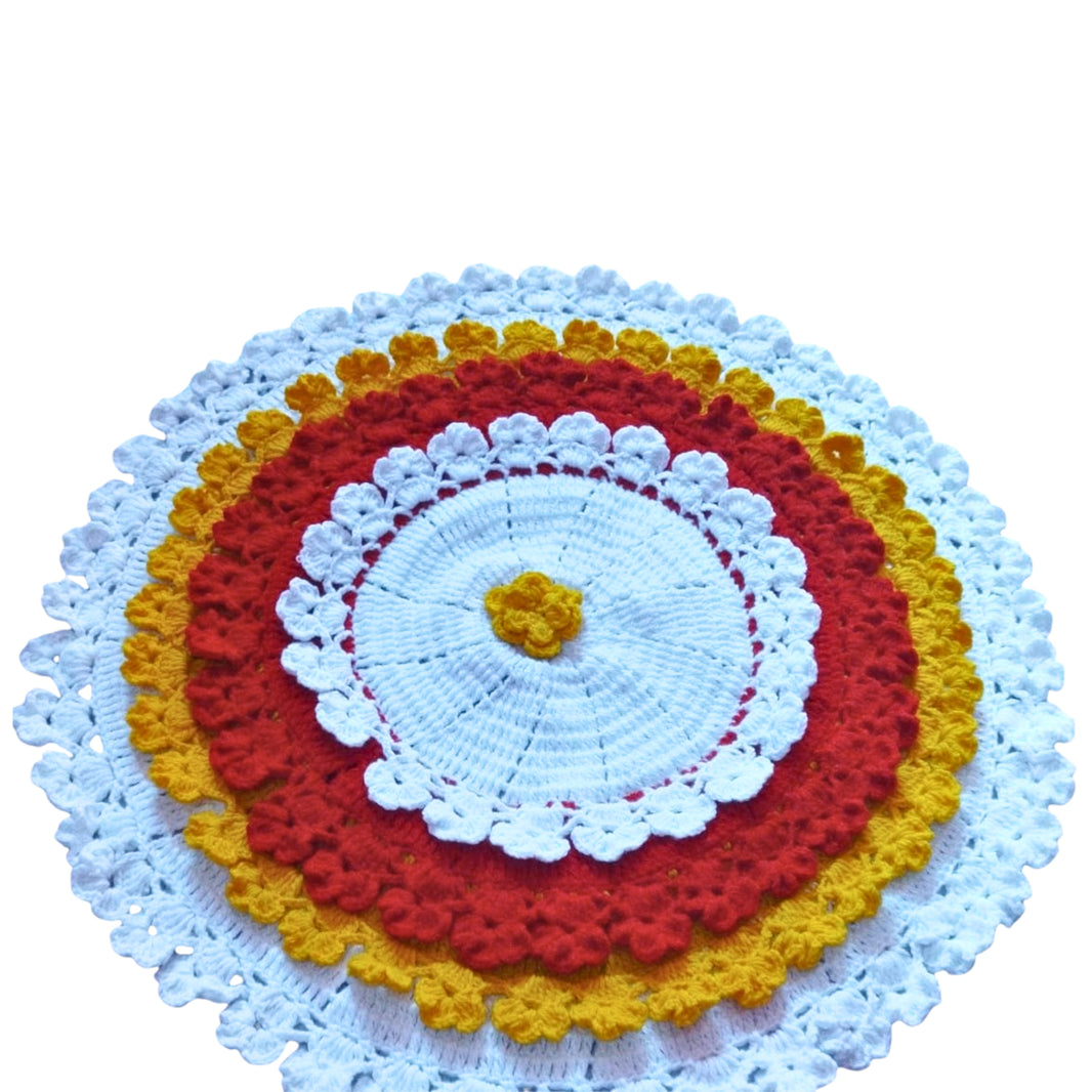 Bharari CMRC, Pooja Thali Rumal, Handmade Decorative Cloth, Pack of 1 Piece