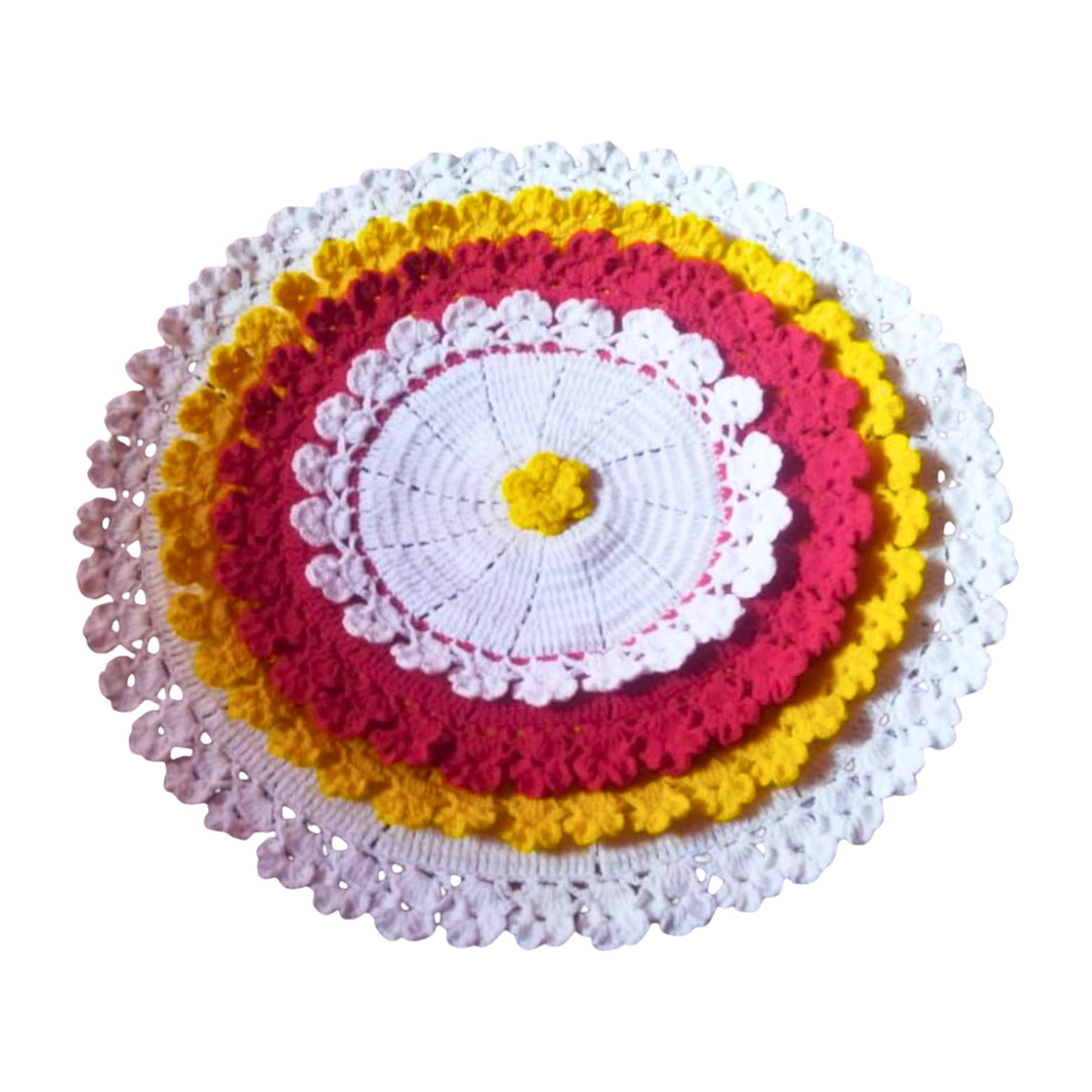 Bharari CMRC, Pooja Thali Rumal, Handmade Decorative Cloth, Pack of 1 Piece