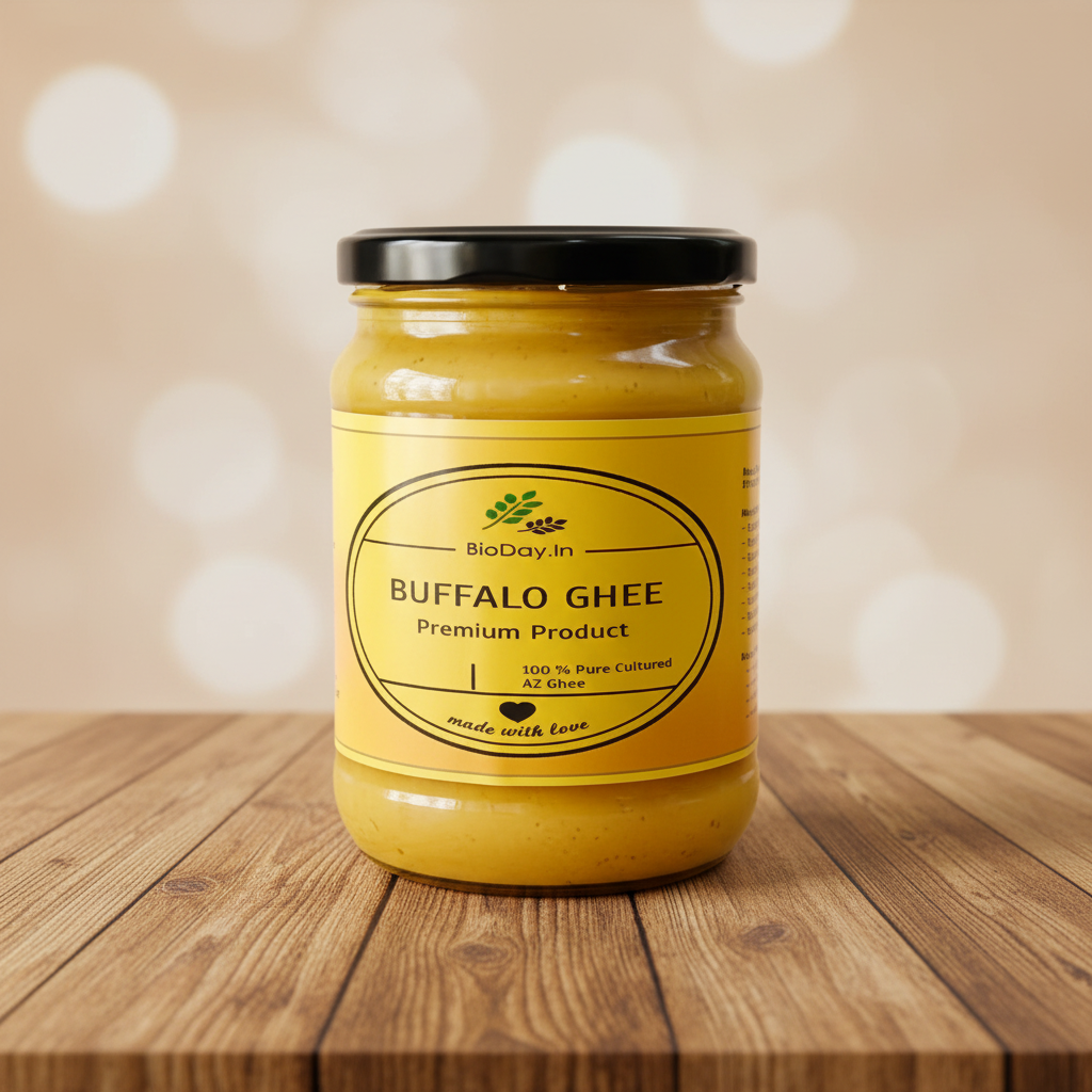 BIODAY.IN Pure Buffalo Milk Desi Ghee No Artificial Essence Handcrafted by Sai SHG Pack of 100 ml