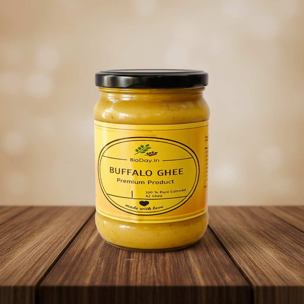 BIODAY.in Buffalo DESI Ghee, Made By Buffalo Milk, No Artificial Essence, pack of 1000 ml