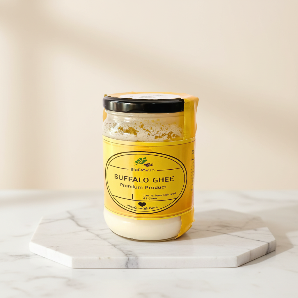 BIODAY.IN Pure Buffalo Milk Desi Ghee No Artificial Essence Handcrafted by Sai SHG Pack of 100 ml
