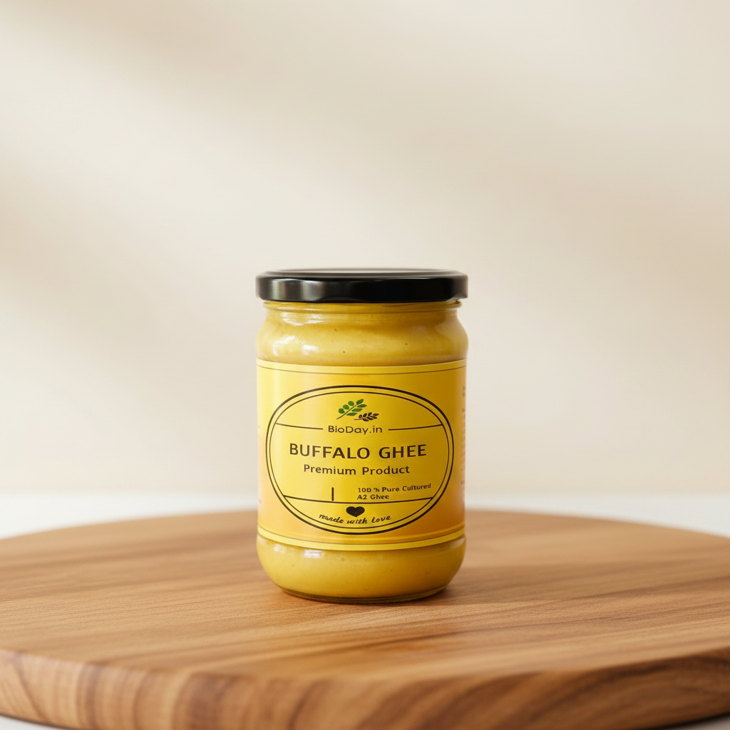 BIODAY.in Buffalo DESI Ghee, Made By Buffalo Milk, No Artificial Essence, pack of 200 ml