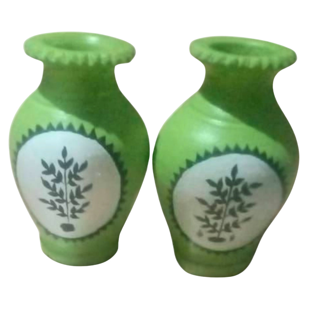 Bharari CMRC, Flower Pot, Handpainted Terracotta Warli Art, Pack of 2,