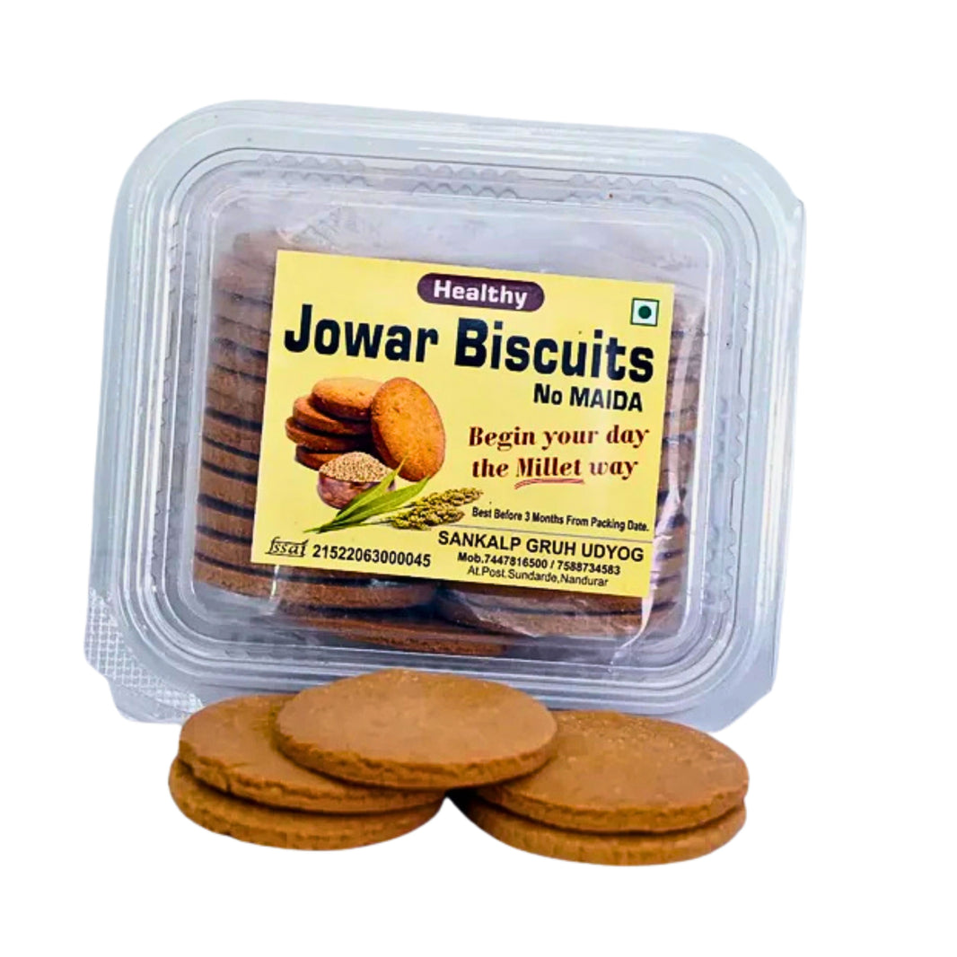 SANKALAP Jowar Biscuits Pack of 200 g Traditional Sorghum Healthy Crunchy Snack Premium Quality Nutritious Millet Cookies Tea Time Snack