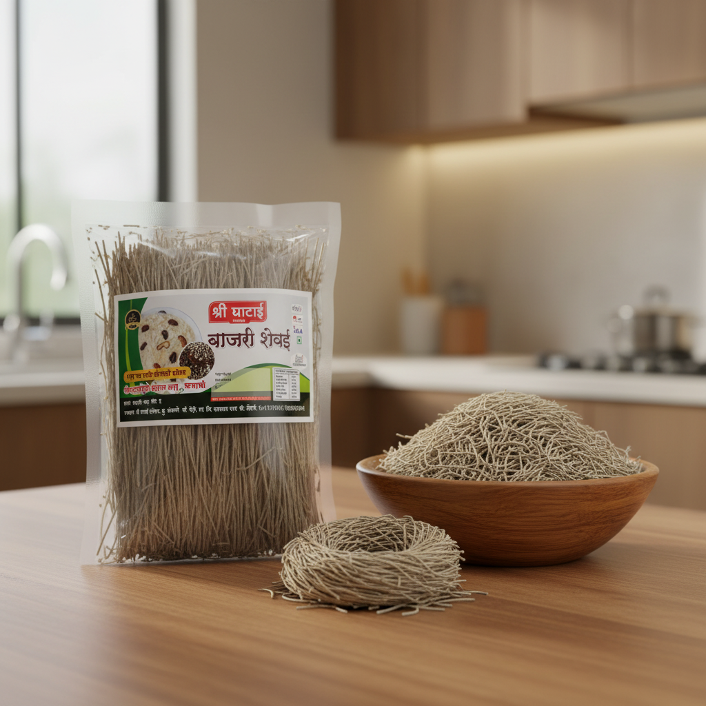 GHATAIDEVI SHG, Bajri Shevai, Pack of 4, No Maida Made By Natural Ingredients, Pack of 200 gm