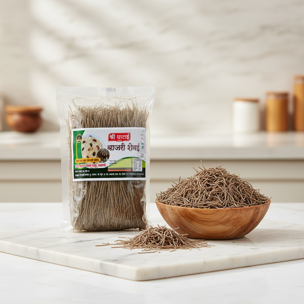 GHATAIDEVI SHG, Bajri Shevai, Pack of 4, No Maida Made By Natural Ingredients, Pack of 200 gm