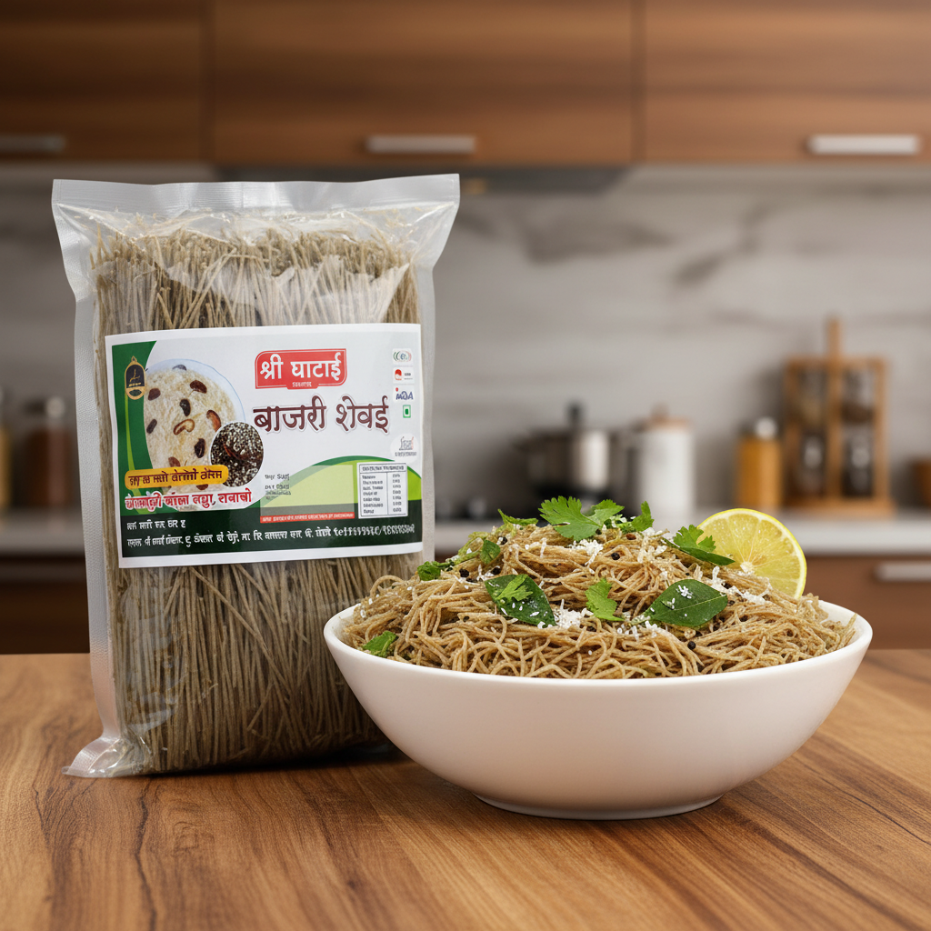 GHATAIDEVI SHG, Bajri Shevai, No Maida Made By Natural Ingredients, Pack of 500 gm