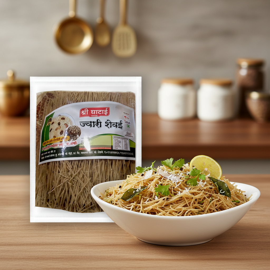 GHATAIDEVI SHG, Jowar Shevai, No Maida Made By Natural Ingredients, Pack of 500 gm