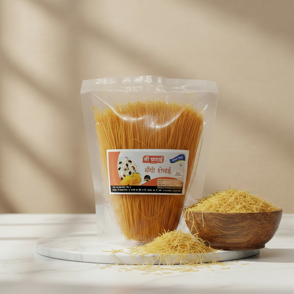 GHATAIDEVI SHG, Mango Shevai, No Maida Made By Natural Ingredients, Pack of 500 gm
