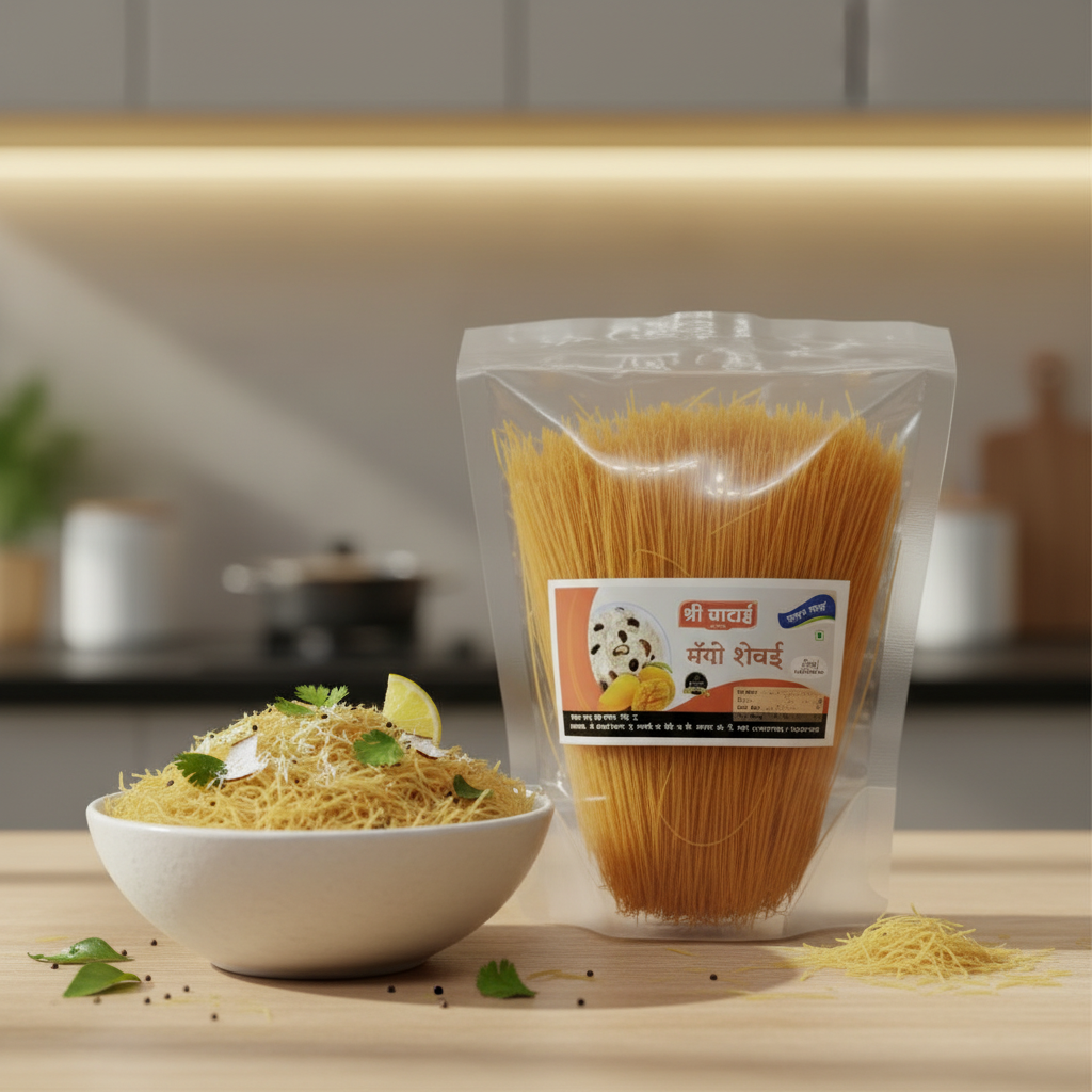 GHATAIDEVI SHG, Mango Shevai, No Maida Made By Natural Ingredients, Pack of 500 gm