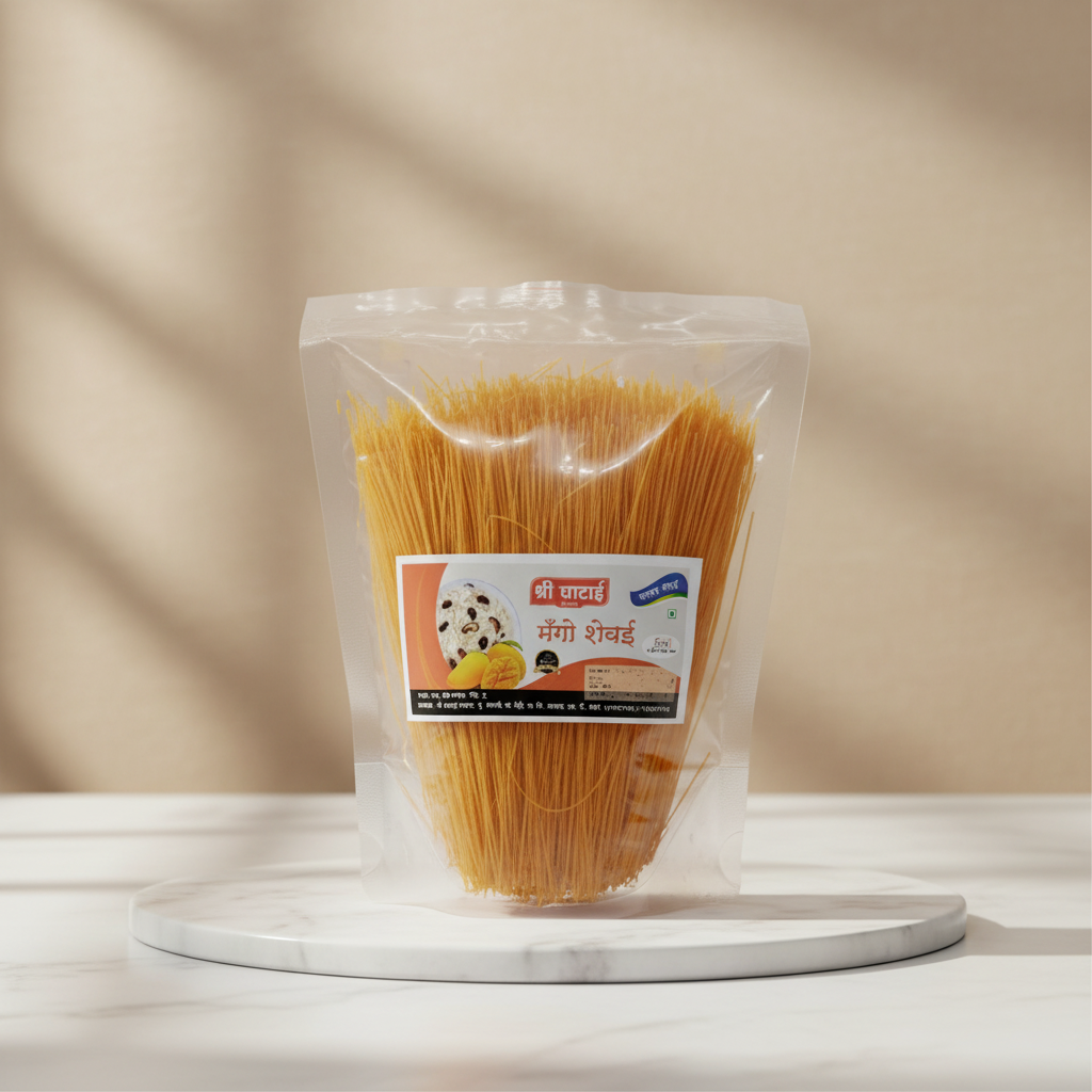 GHATAIDEVI SHG, Mango Shevai, No Maida Made By Natural Ingredients, Pack of 500 gm
