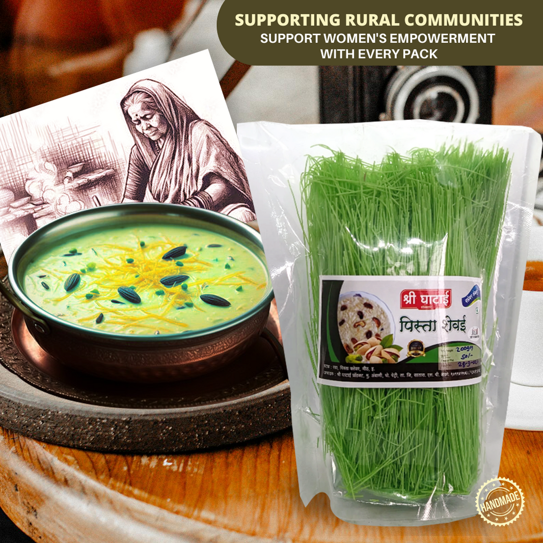 GHATAIDEVI SHG, Pista Shevai, No Maida Made By Natural Ingredients, Pack of 500 gm