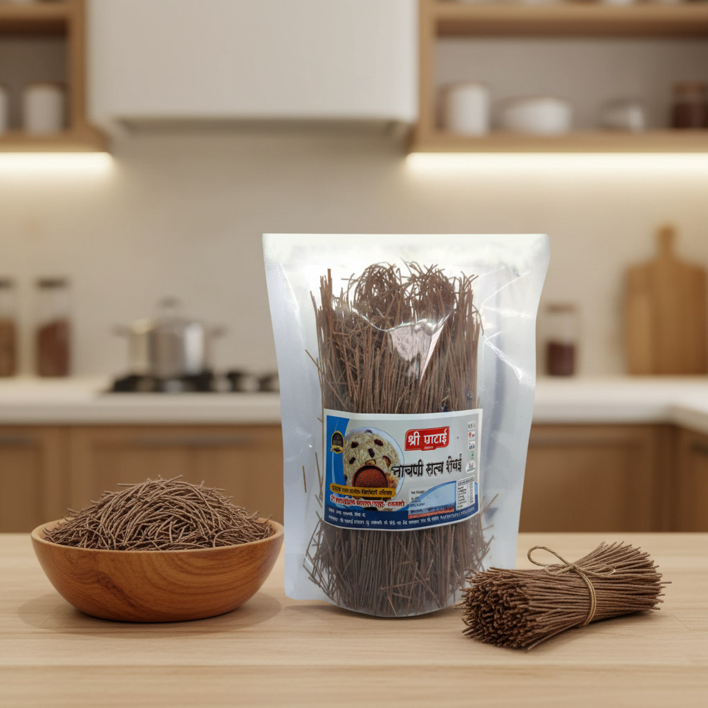 GHATAIDEVI SHG, Ragi Shevai, Pack of 4, No Maida Made By Natural Ingredients, Pack of 200 gm