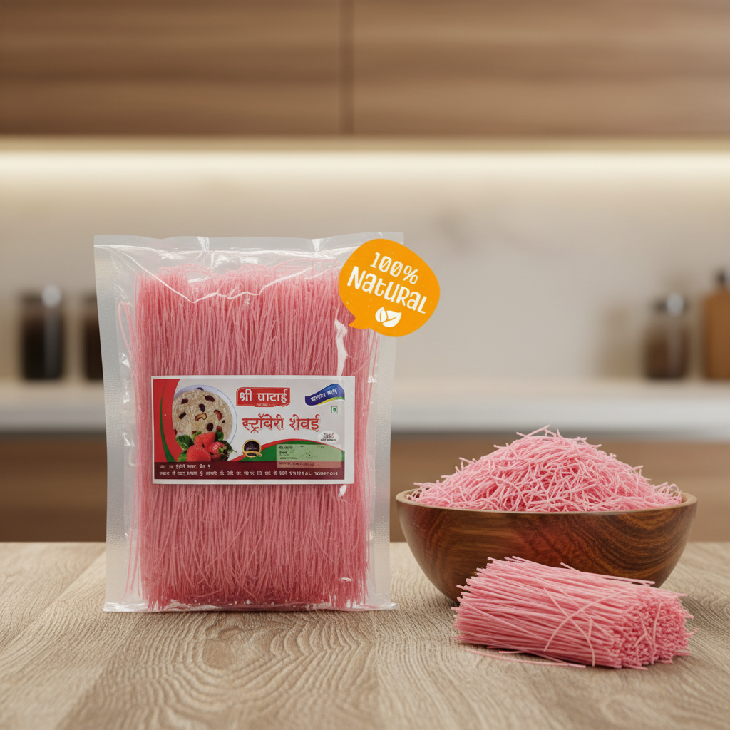 GHATAIDEVI SHG, StrawberryShevai, Pack of 4, No Maida Made By Natural Ingredients, Pack of 200
