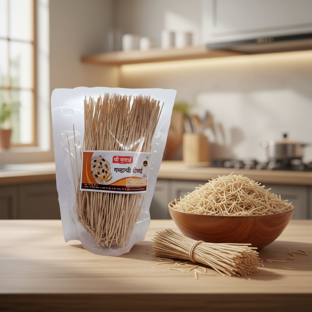 GHATAIDEVI SHG, Wheat Shevai, Pack of 4, No Maida Made By Natural Ingredients, Pack of 200 gm