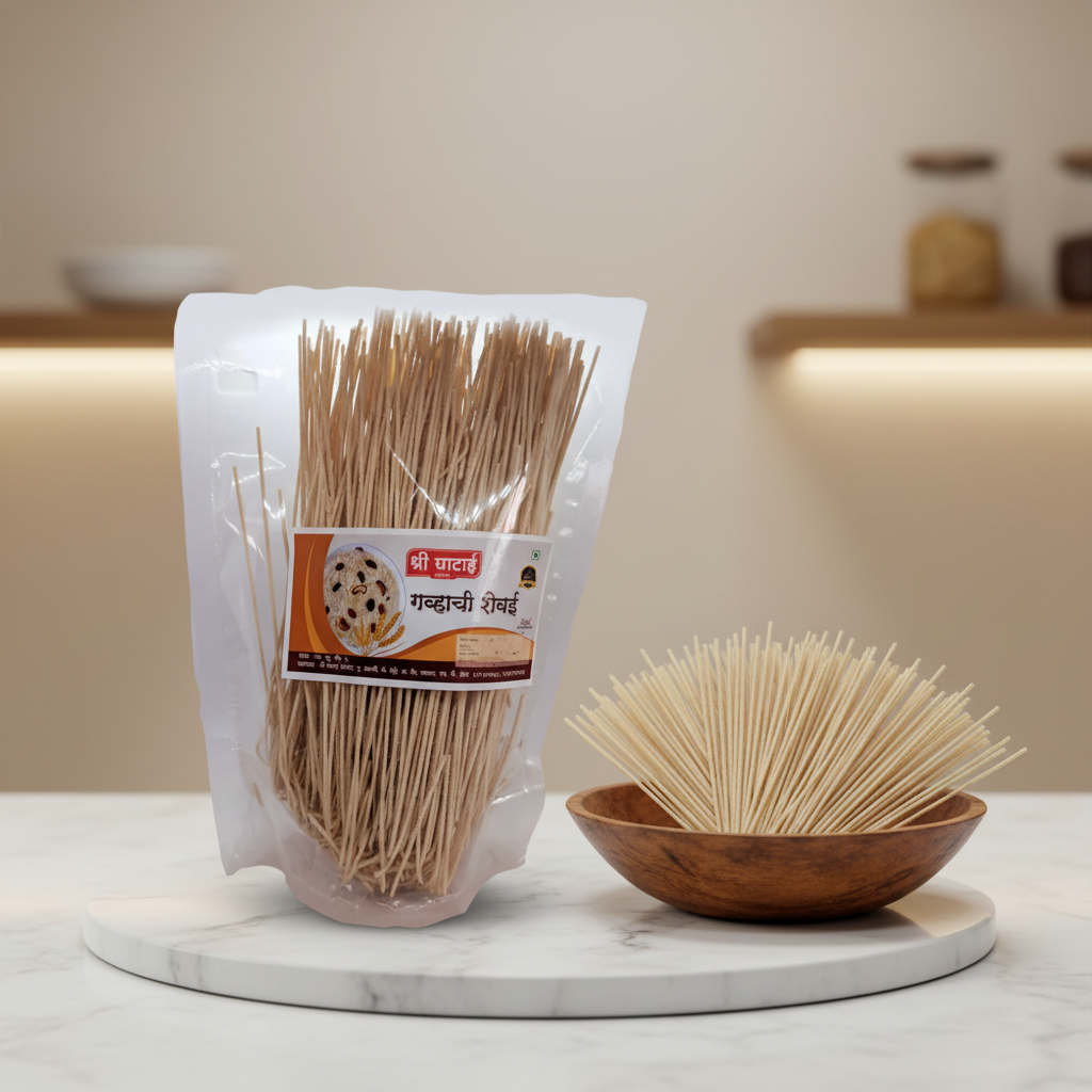 GHATAIDEVI SHG, Wheat Shevai, Pack of 4, No Maida Made By Natural Ingredients, Pack of 200 gm