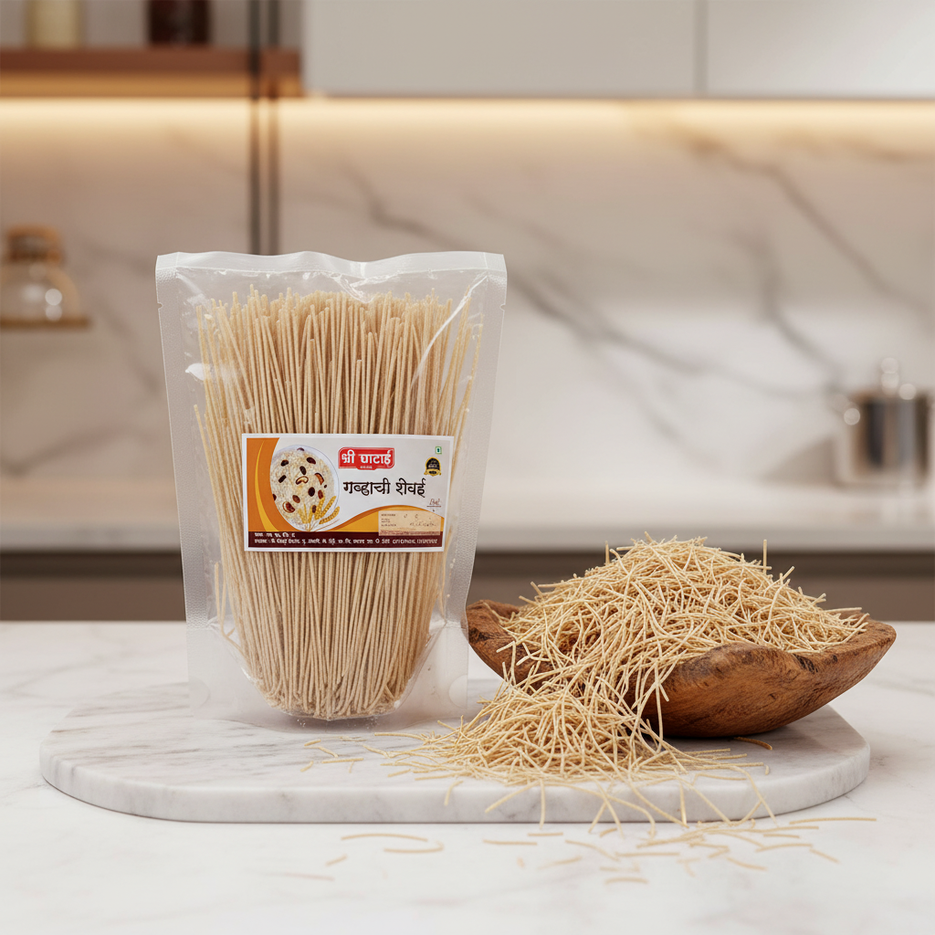 GHATAIDEVI SHG, Wheat Shevai, No Maida Made By Natural Ingredients, Pack of 500 gm