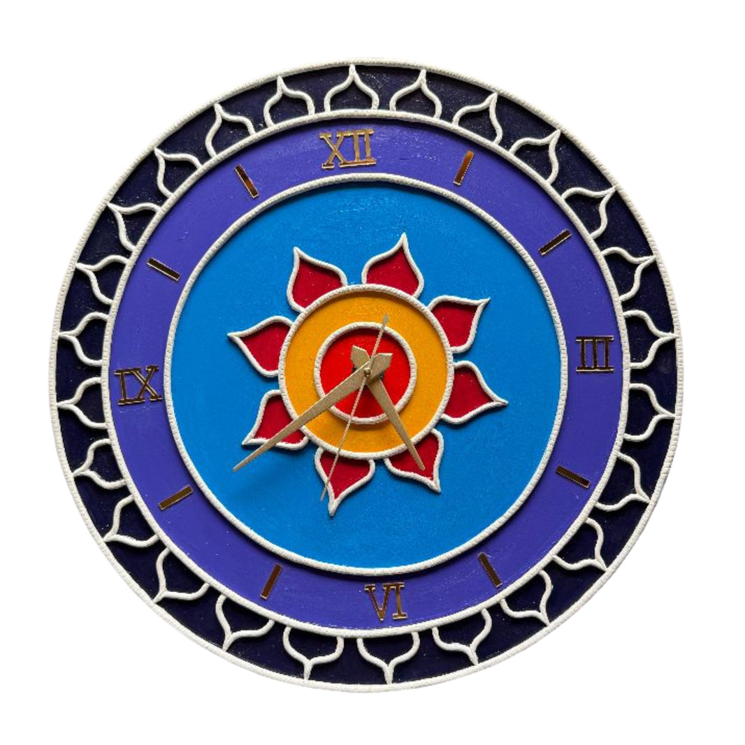 Harsha Craft Creation, Utkarsha SHG, Lipan Art Clock, Handmade, Pack Of 1 Piece
