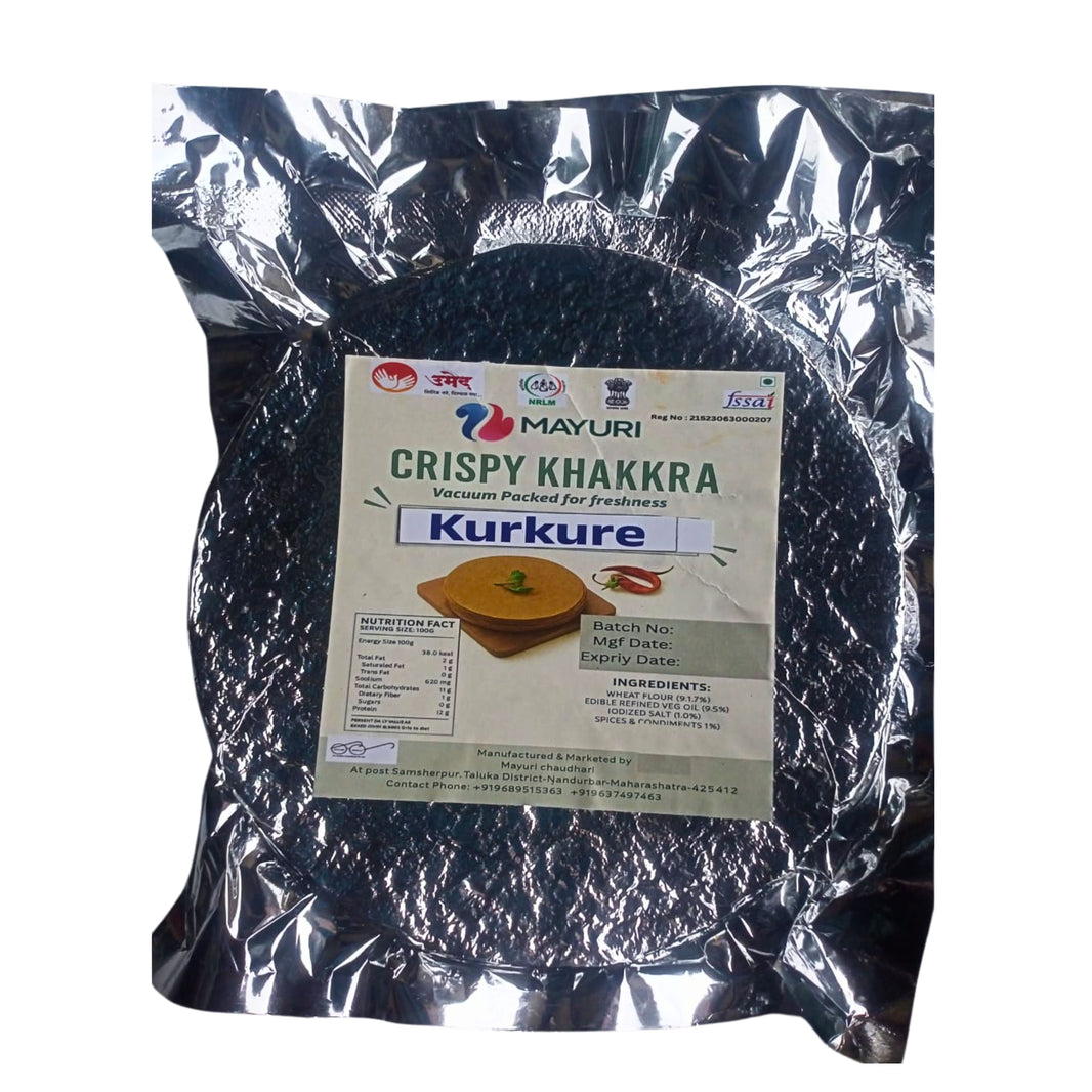 Jay Ambe SHG Kurkure Khakhra – Organic, No Artificial Color | 100% Pure & Chemical Free | Nandurbar | 200 gm