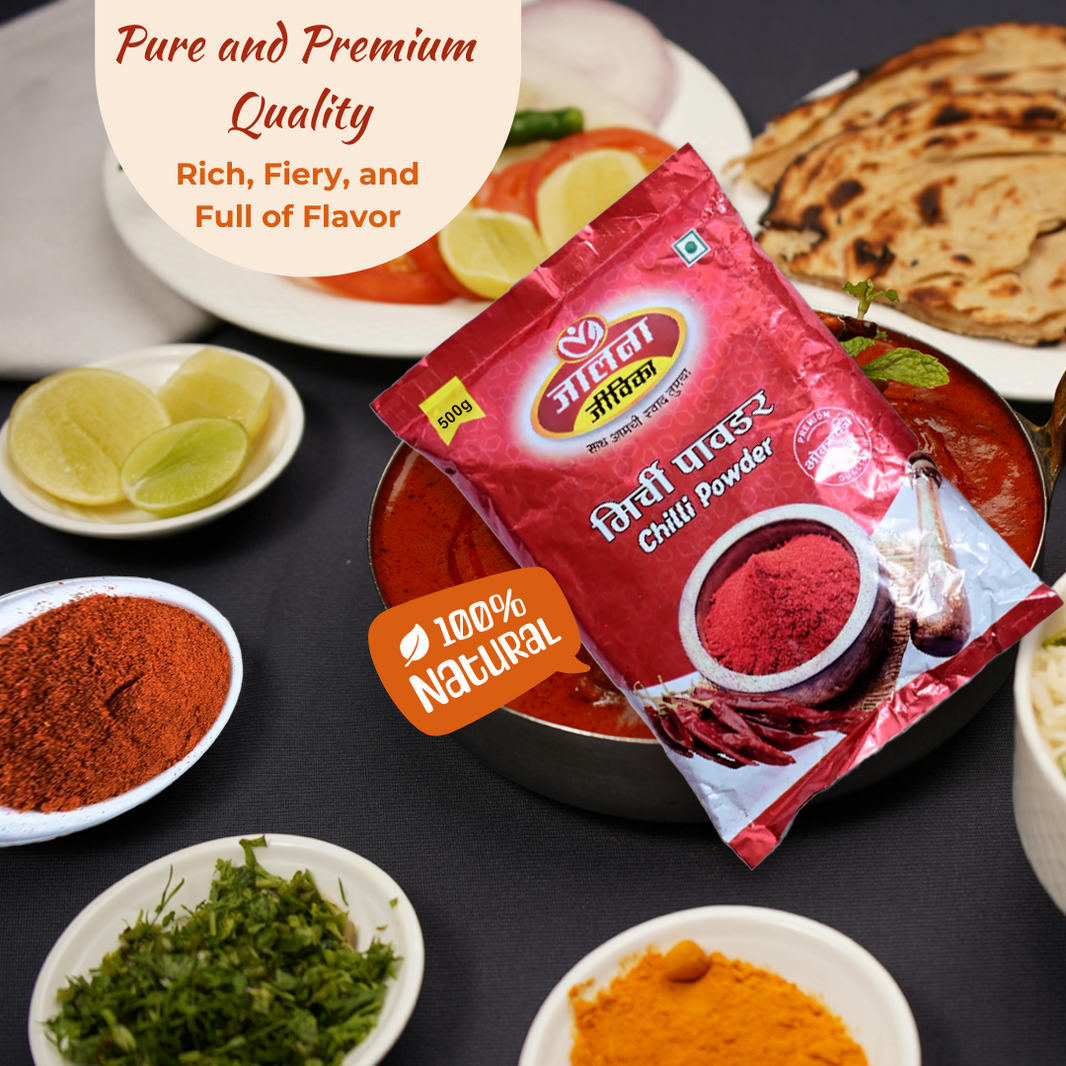 Jalna Jivika Chilli Powder, Premium Chilli Quality, Natural, Healthy, Pack of 500 gms