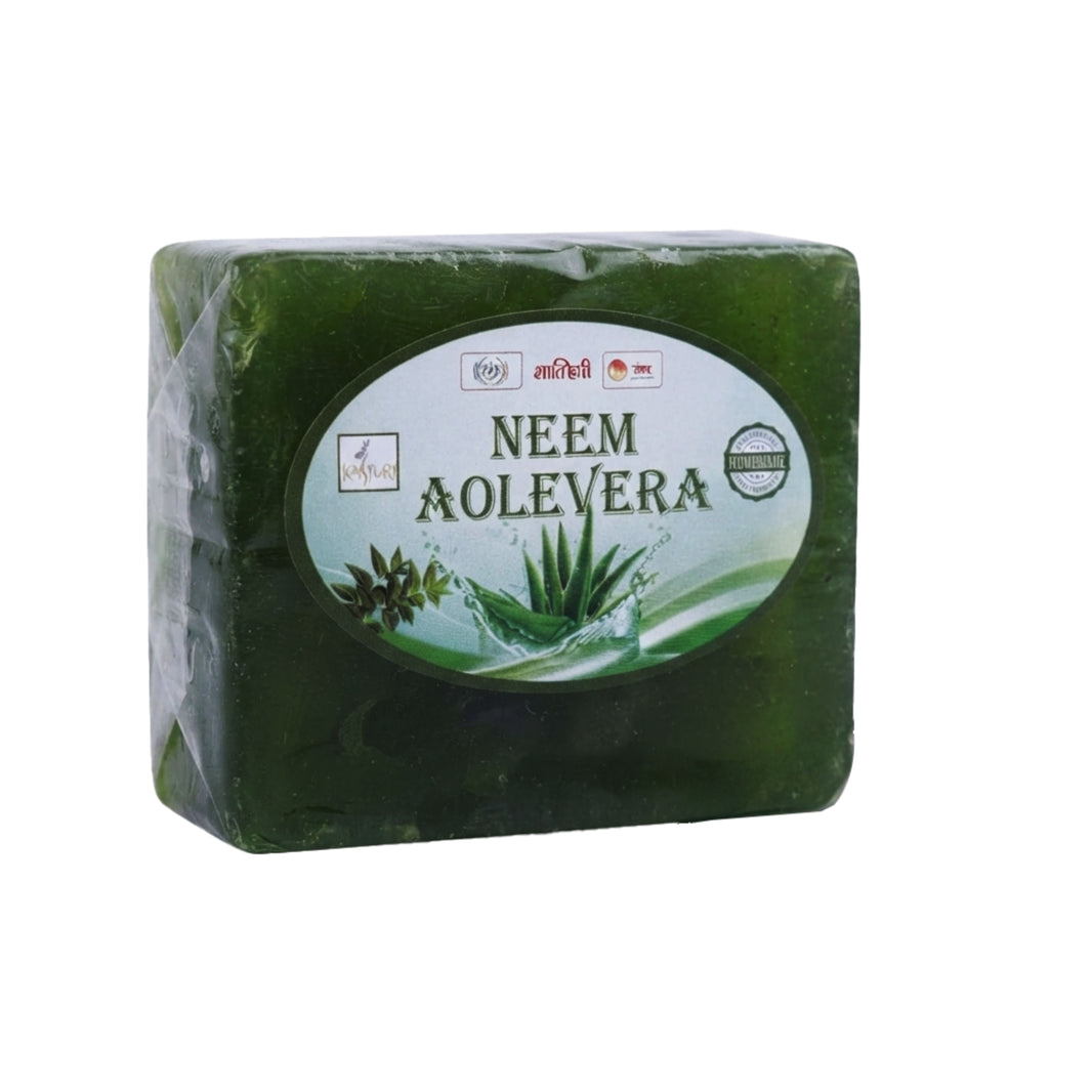 KASTURI Aloe Vera Soap Handmade Bathing Bar Natural Ingredients No Artificial Chemicals Paraben Free Sulphate Free Gentle Skin Care Pack of 100 gm