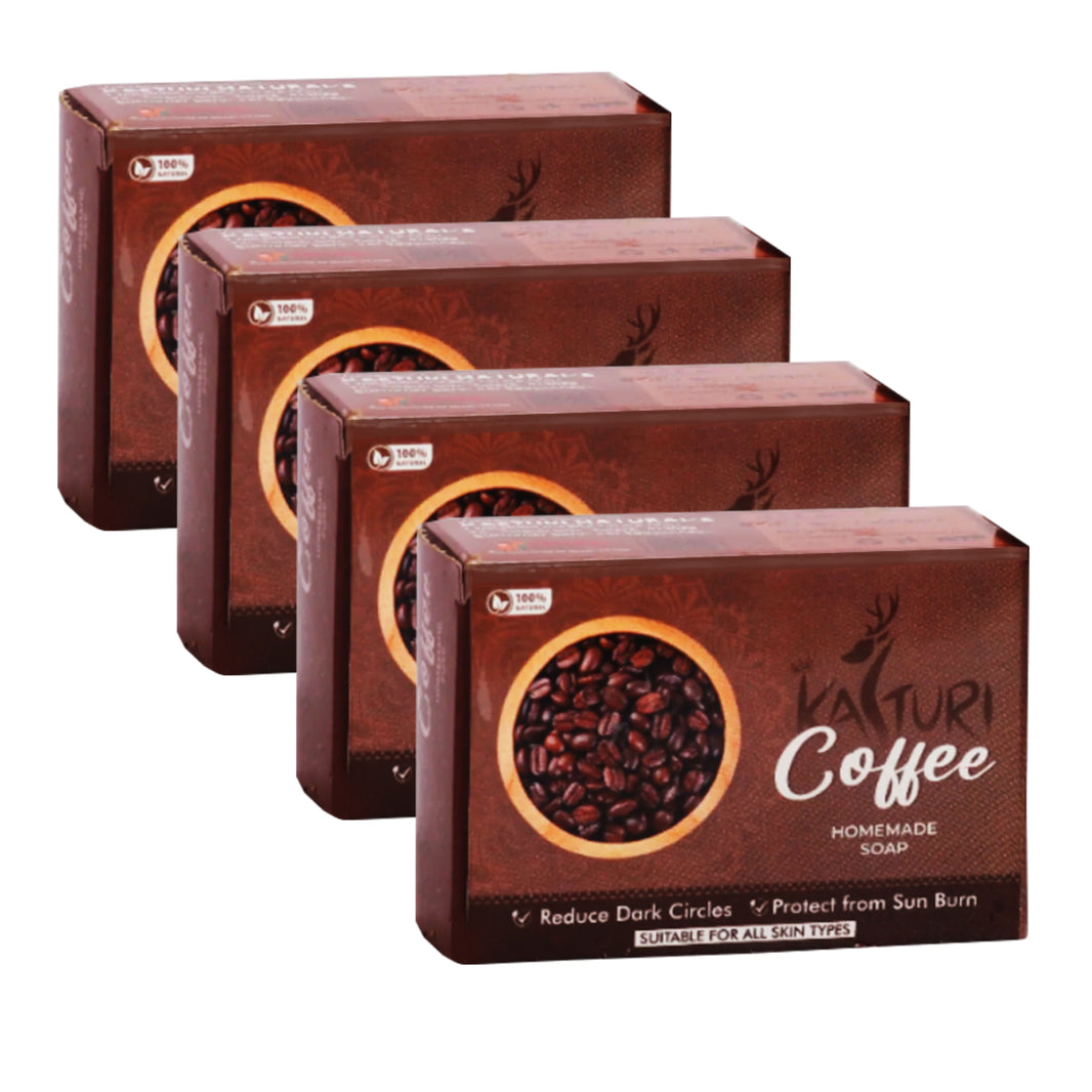 KASTURI Soap,Coffee, Pack of 4, Made By Natural Ingredients, No Artificial Chemical, Homemade Soap, Paraben Free, Sulphate Free, 100 gms each