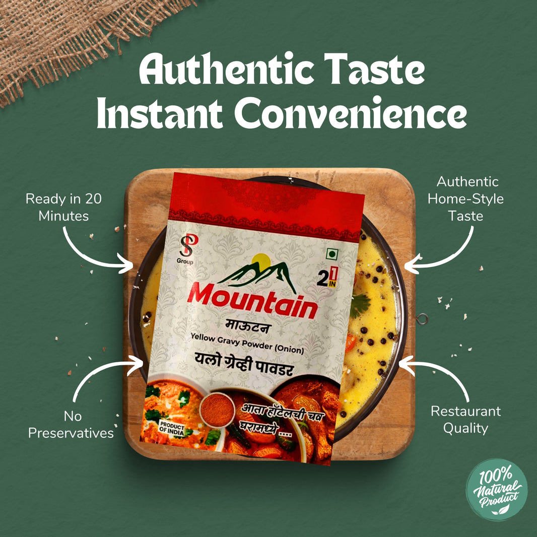 MOUNTAIN Yellow Gravvy Powder, Ready To Cook, Rajeshwari SHG, 25 grams