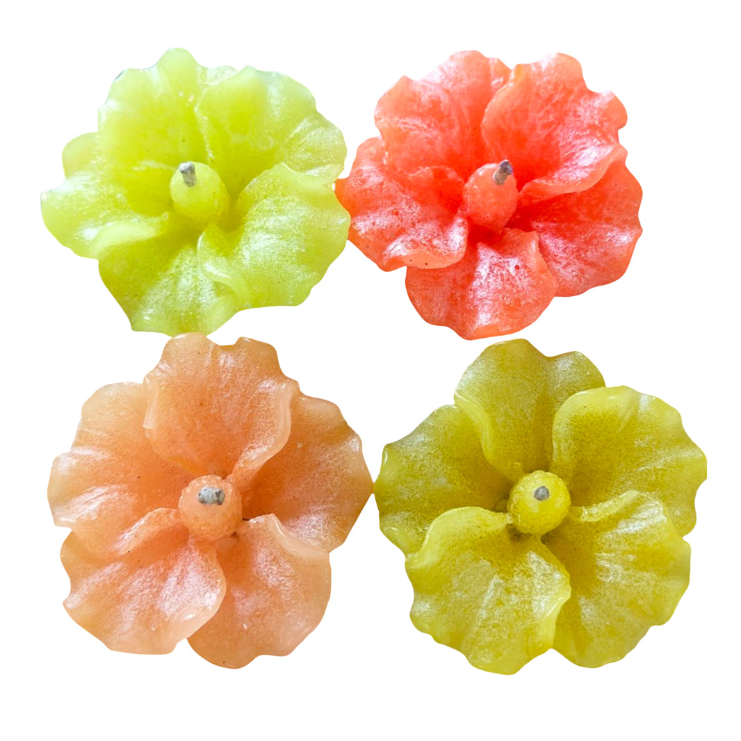 Mauli Mahila SHG, Colorful Floral Scented Wax Candles, Pack Of 2,