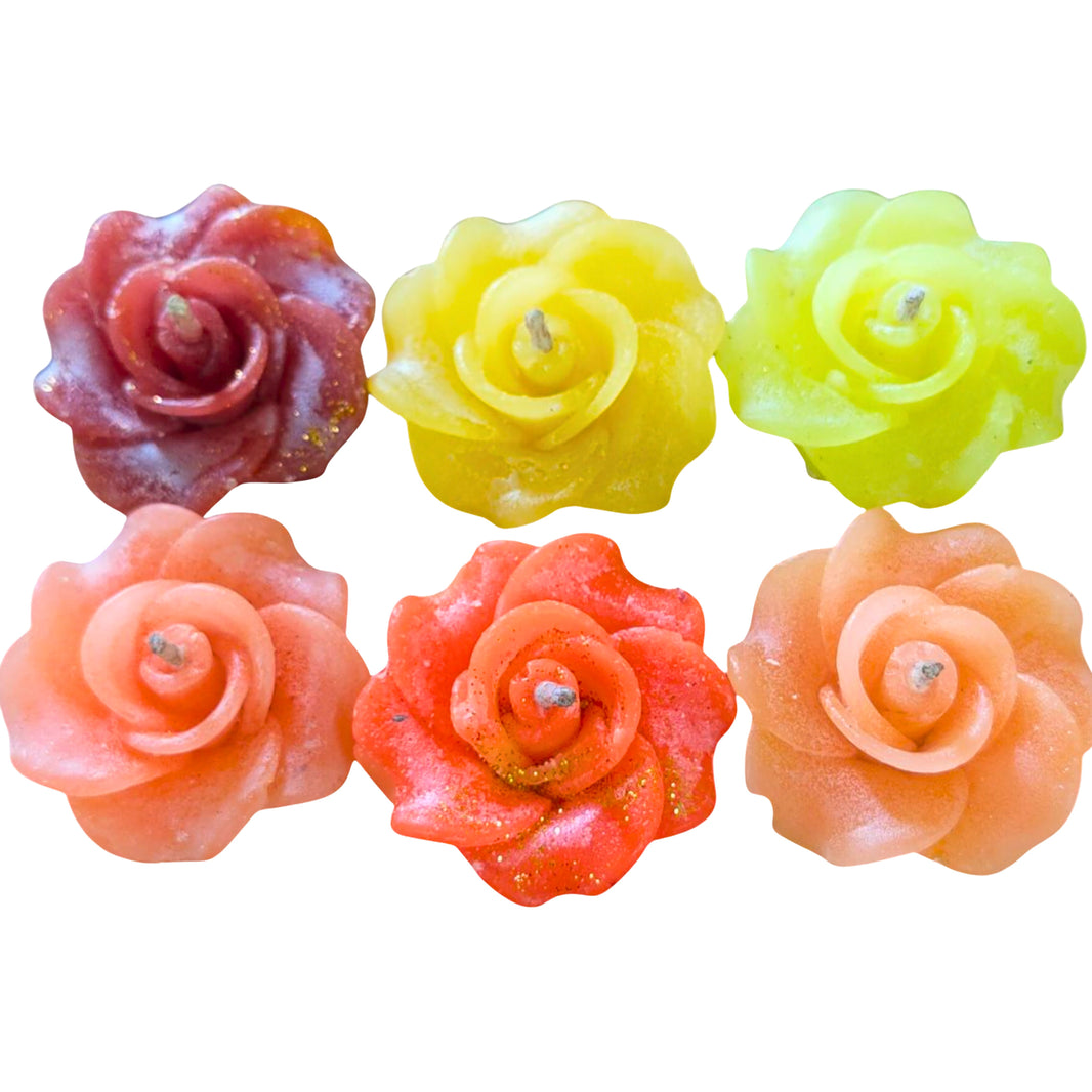 Mauli Mahila SHG, Colorful Floral Scented Wax Candles, Pack Of 12,