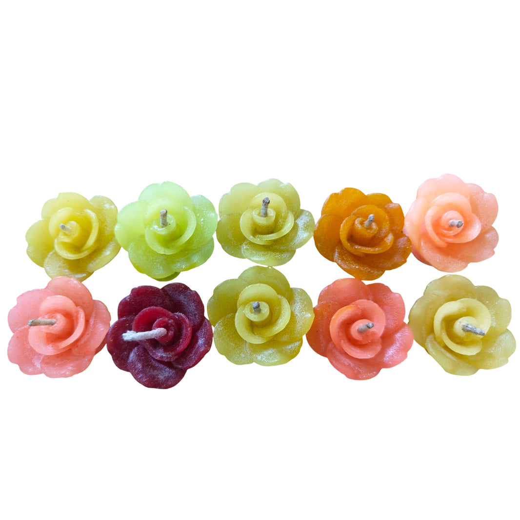 Mauli Mahila SHG, Colorful Floral Scented Wax Candles, Pack Of 12,