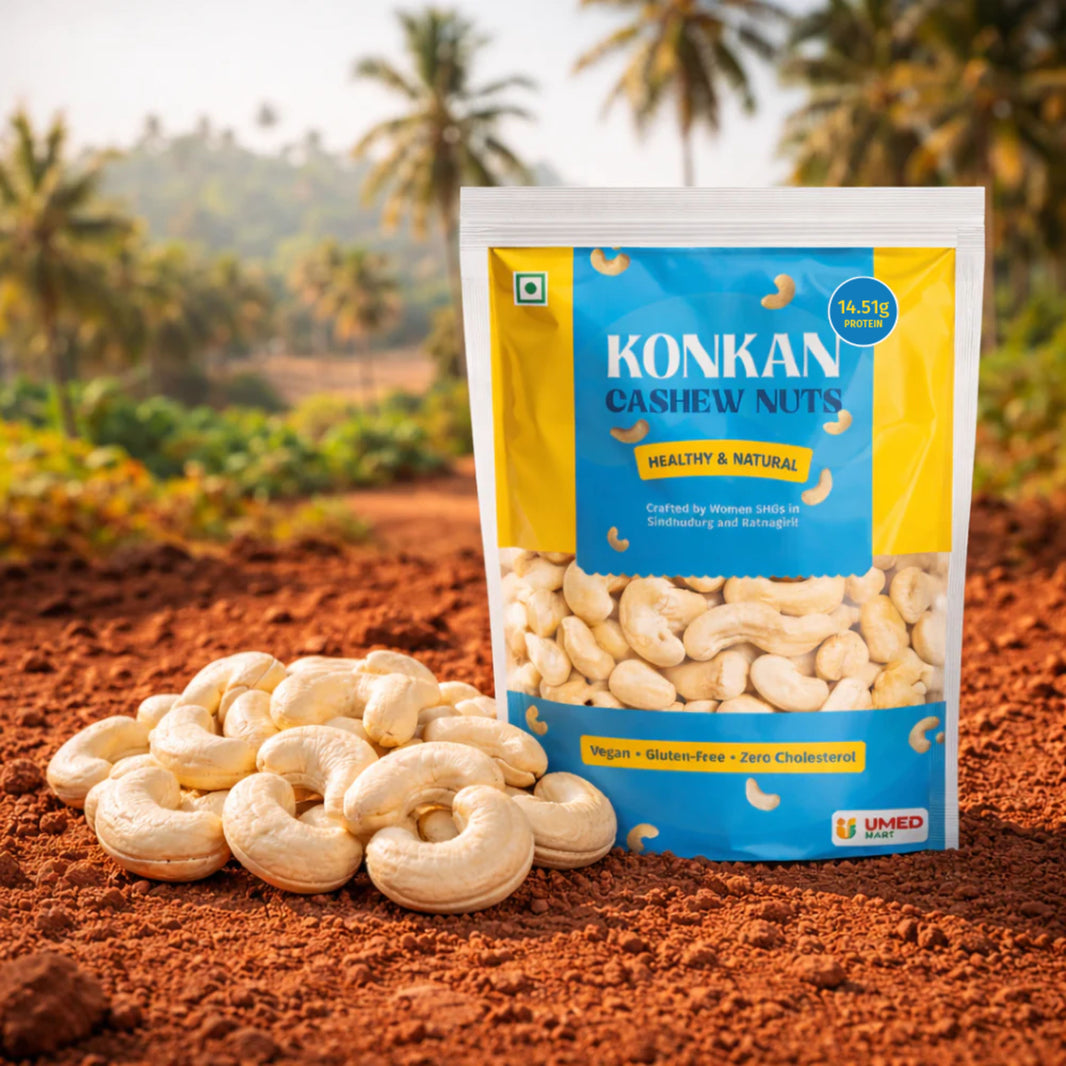 UmedMart Konkan Cashew Nuts (Kaju) Whole W240, 500g Pack – Premium Single Origin (Maharashtra), Minimally Processed, No Added Preservatives