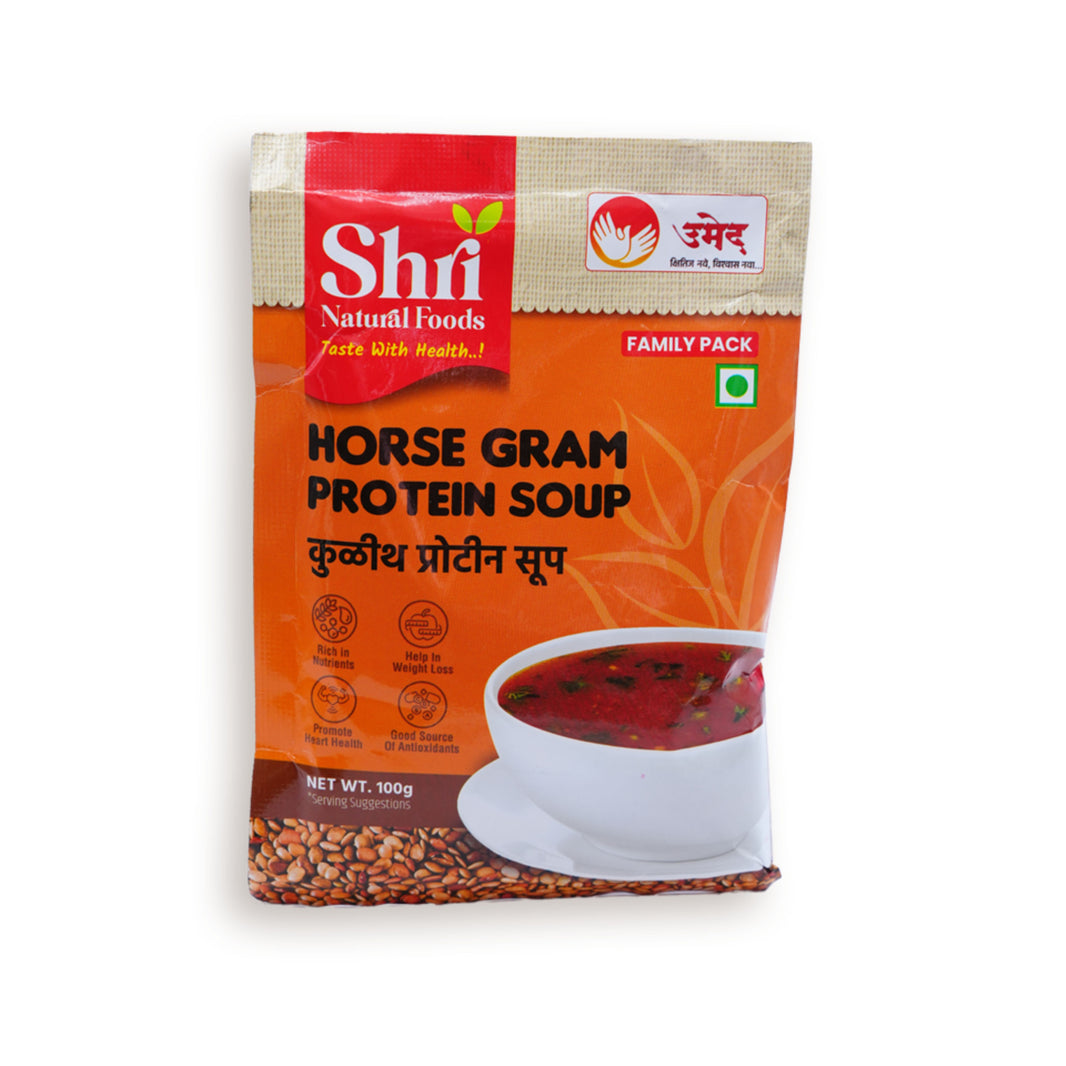 Shri Natural Food, Kulith (Horsegram) Protien Soup, Instant, Natural Ingredients, Healthy & Tasty, No Artificial Chemical, Pack Of 100 Gm
