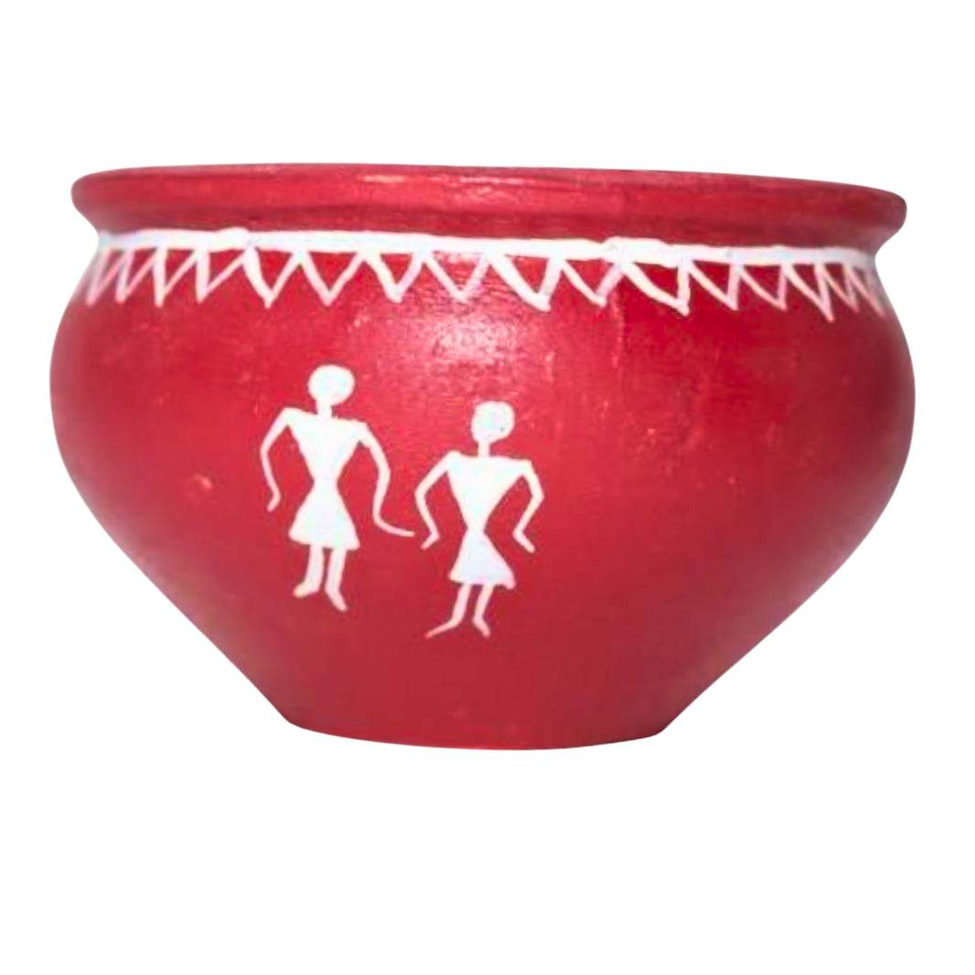 Nav Tejaswini Warli Unit FPO, Bowl, Handmade Warli Painted Utility, Pack of 1,