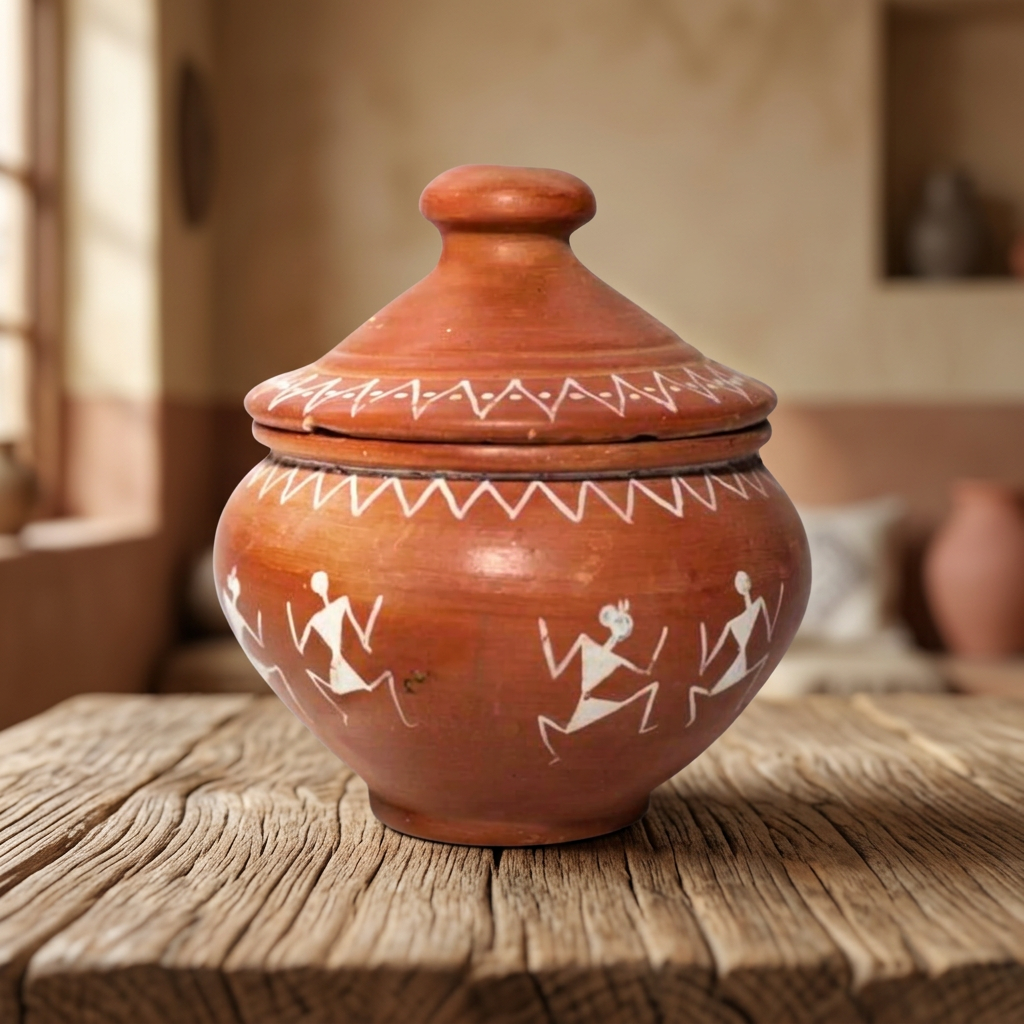 Nav Tejaswini Warli Unit FPO, Handcrafted Dahi Pot, traditional handmade pot, pack of 1 piece