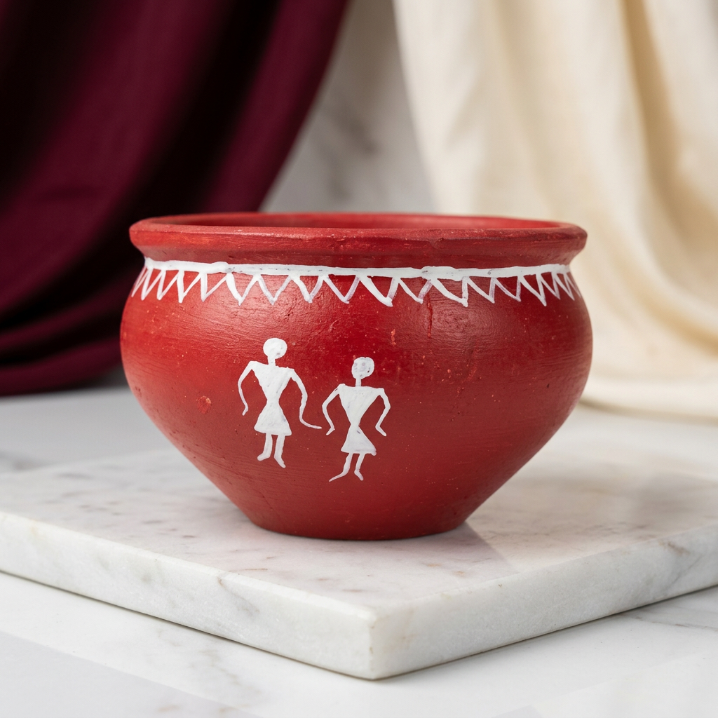 Nav Tejaswini Warli Unit FPO, Handcrafted Dahi Pot, traditional handmade pot, pack of 1 piece
