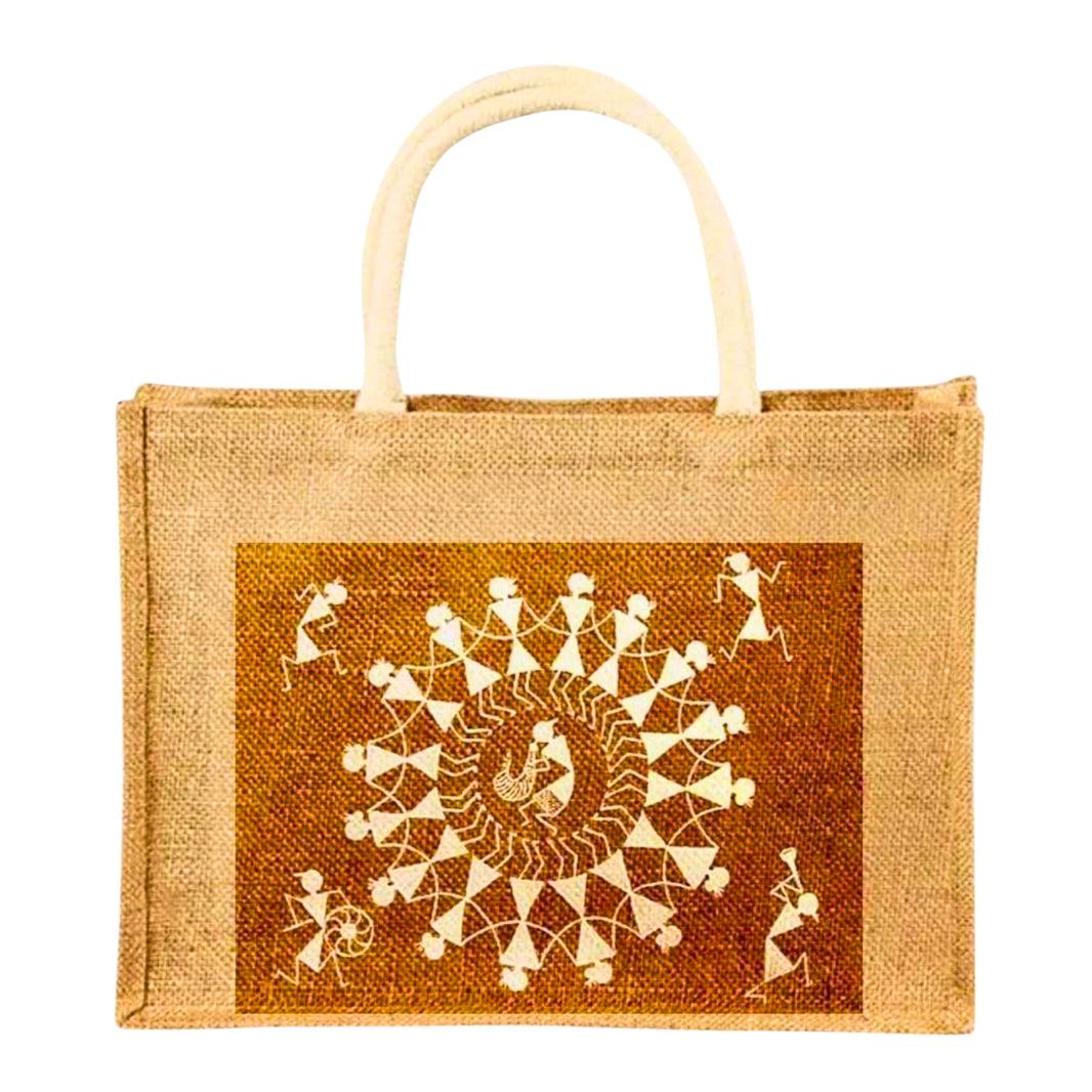 Nav Tejaswini Warli Unit FPO, Handmade Jute Bag, handcrafted eco-friendly jute bag, pack of 1 piece