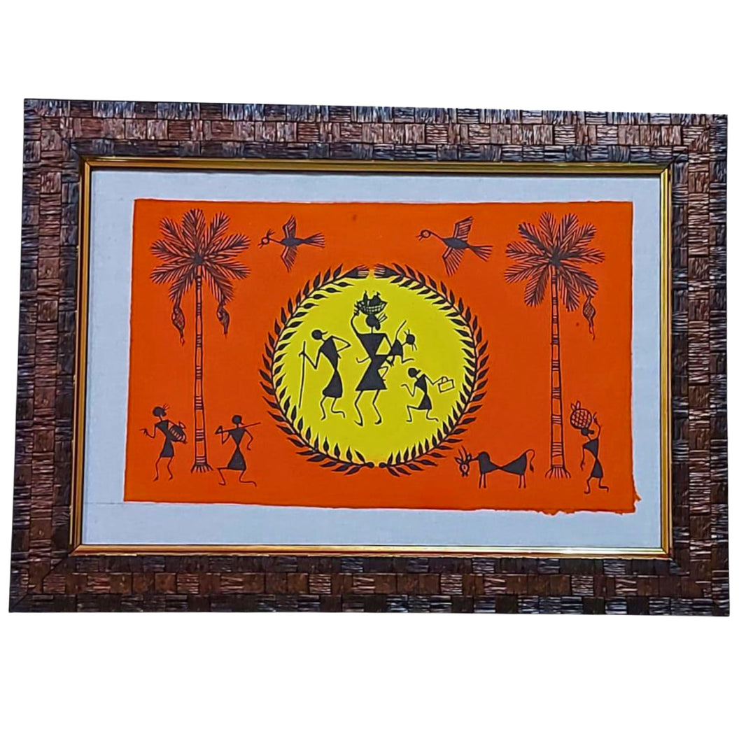 Nav Tejaswini Warli Unit FPO, Warli Painting Frame, Handcrafted Wall Art, Pack of 1,