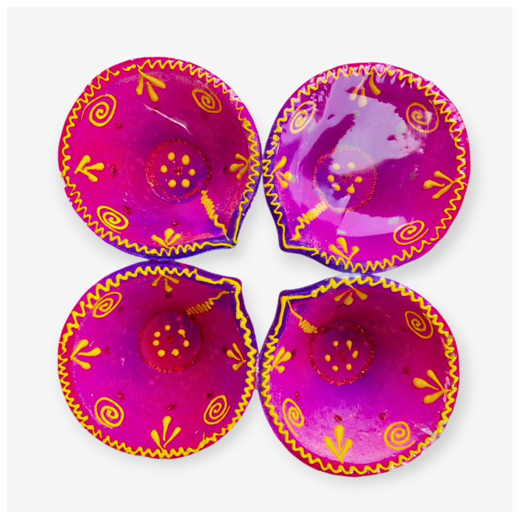 Pragati Mahila SHG, Clay Diya, Traditional Earthen Lamp, Pack Of 4 Pieces