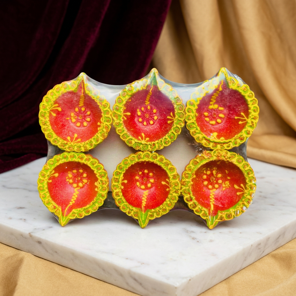 PRAGATI Traditional Clay Diya Handcrafted Earthen Lamp Made from Natural Soil Decorative Pooja Lighting Pack of 6 Pieces