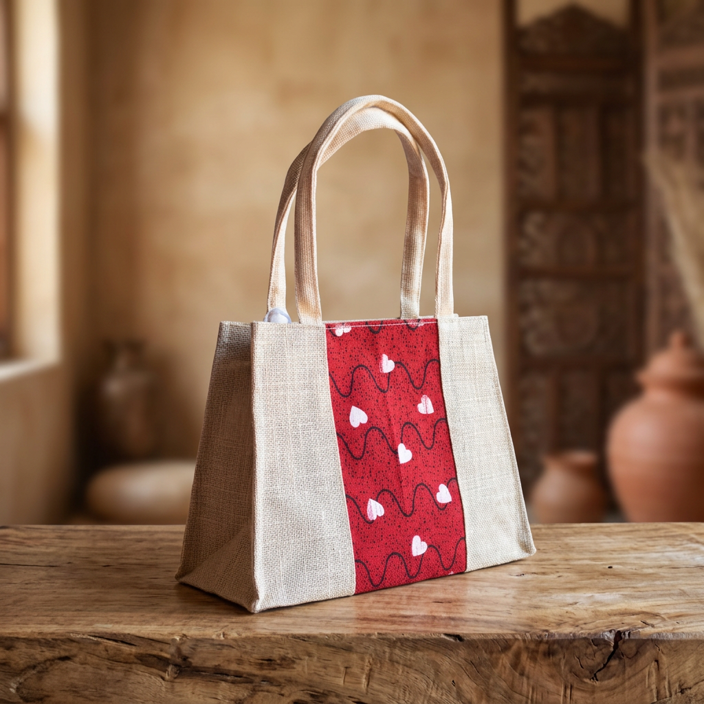 ONE SIDE JUTE BAG Handmade By SHG Women, PRANAVI SHG, Pack Of 1