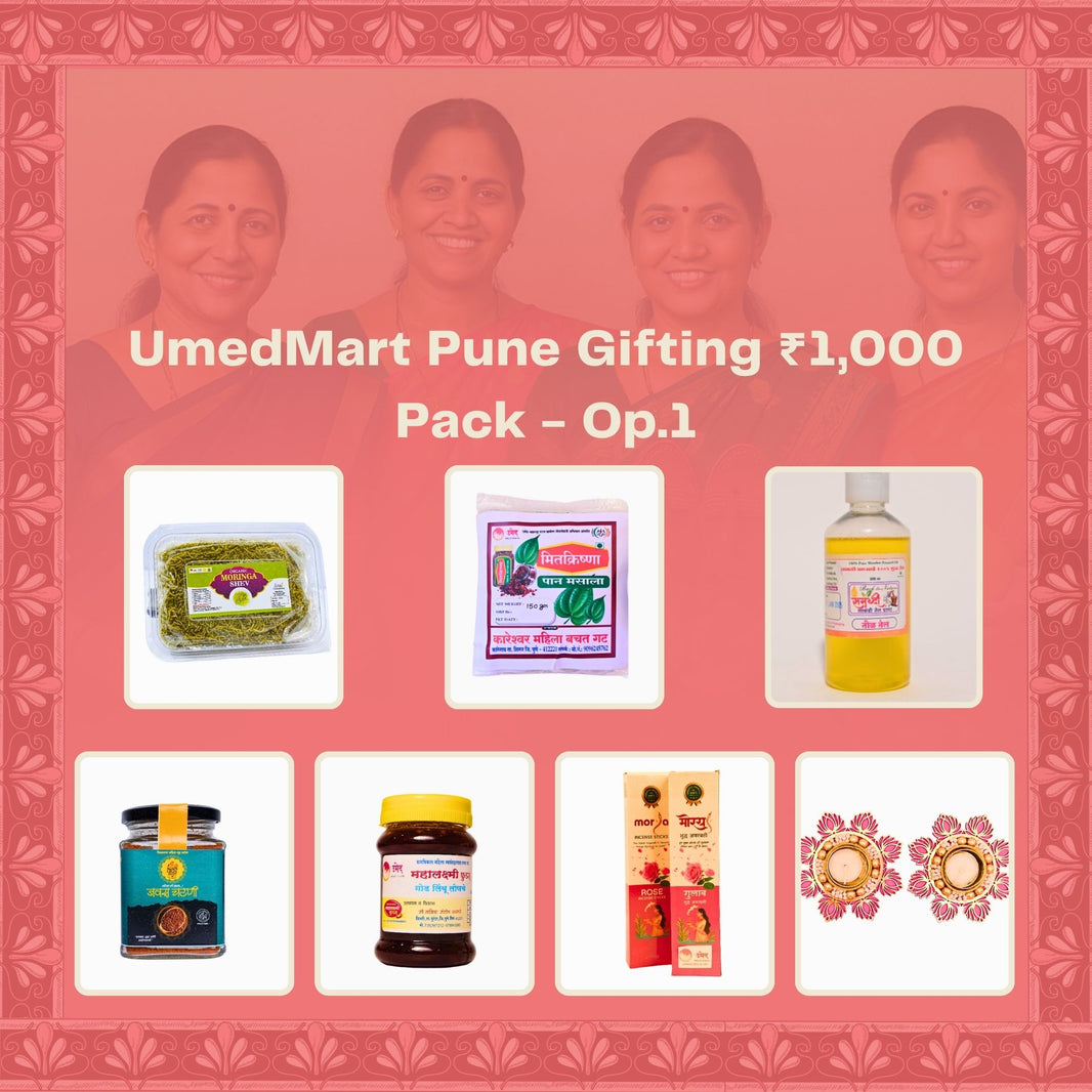 UmedMart - Gifting Combo Pack | Traditional, Natural & Handmade | Premium Festive Hamper with 7 Authentic Items pack of 1000 Option 1