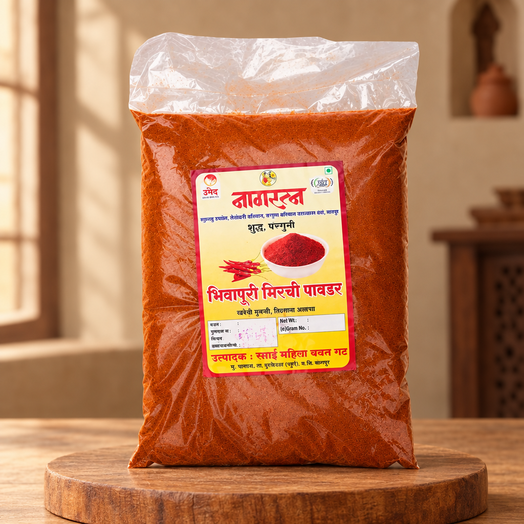 CHILI POWDER, Natural Produced And Making By SHG Women, RAMABAI SHG, Pack of 500gm