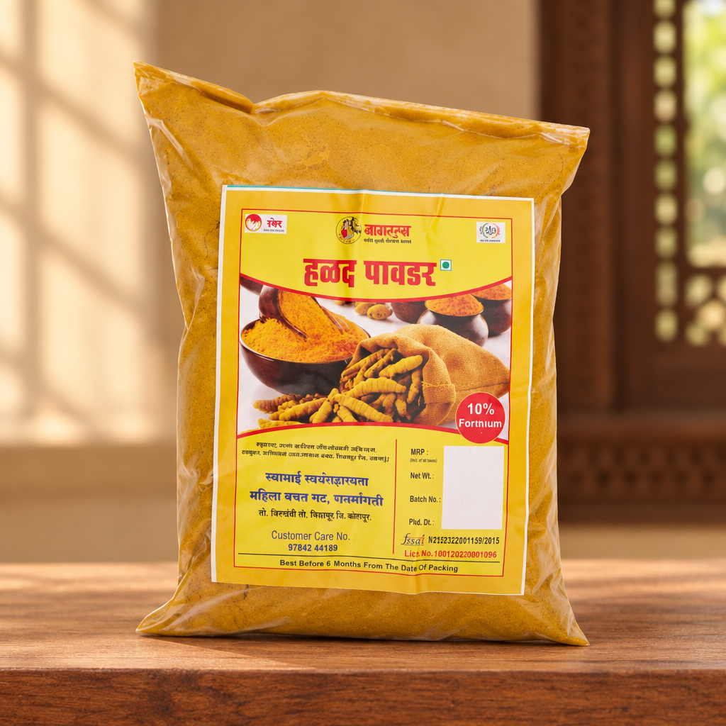 TURMERIC POWDER, Natural Produced And Making By SHG Women, RAMABAI SHG, Pack of 500gm